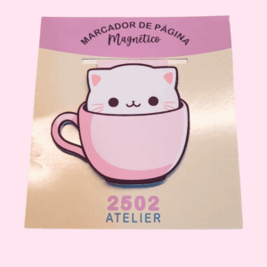 Marcador de página Magnético Gato na Caneca